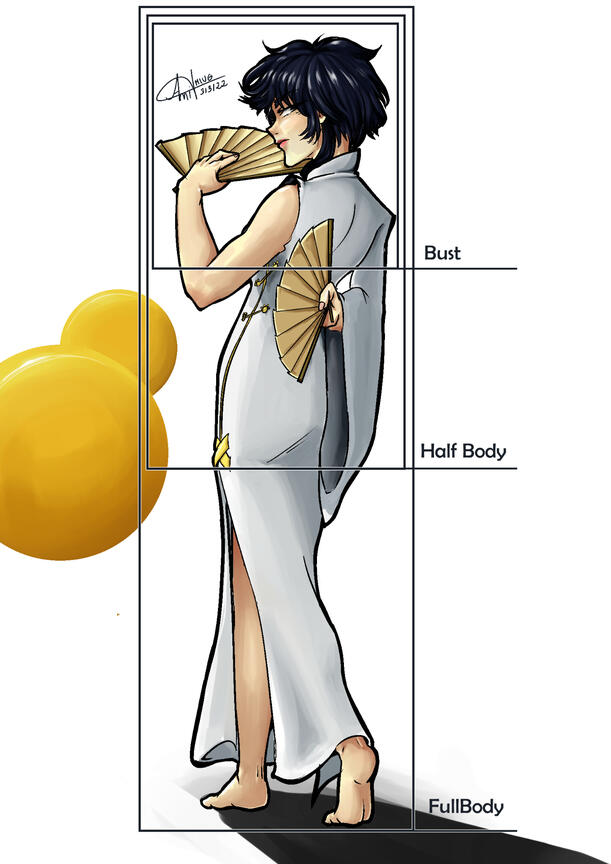 bust, half body or full body